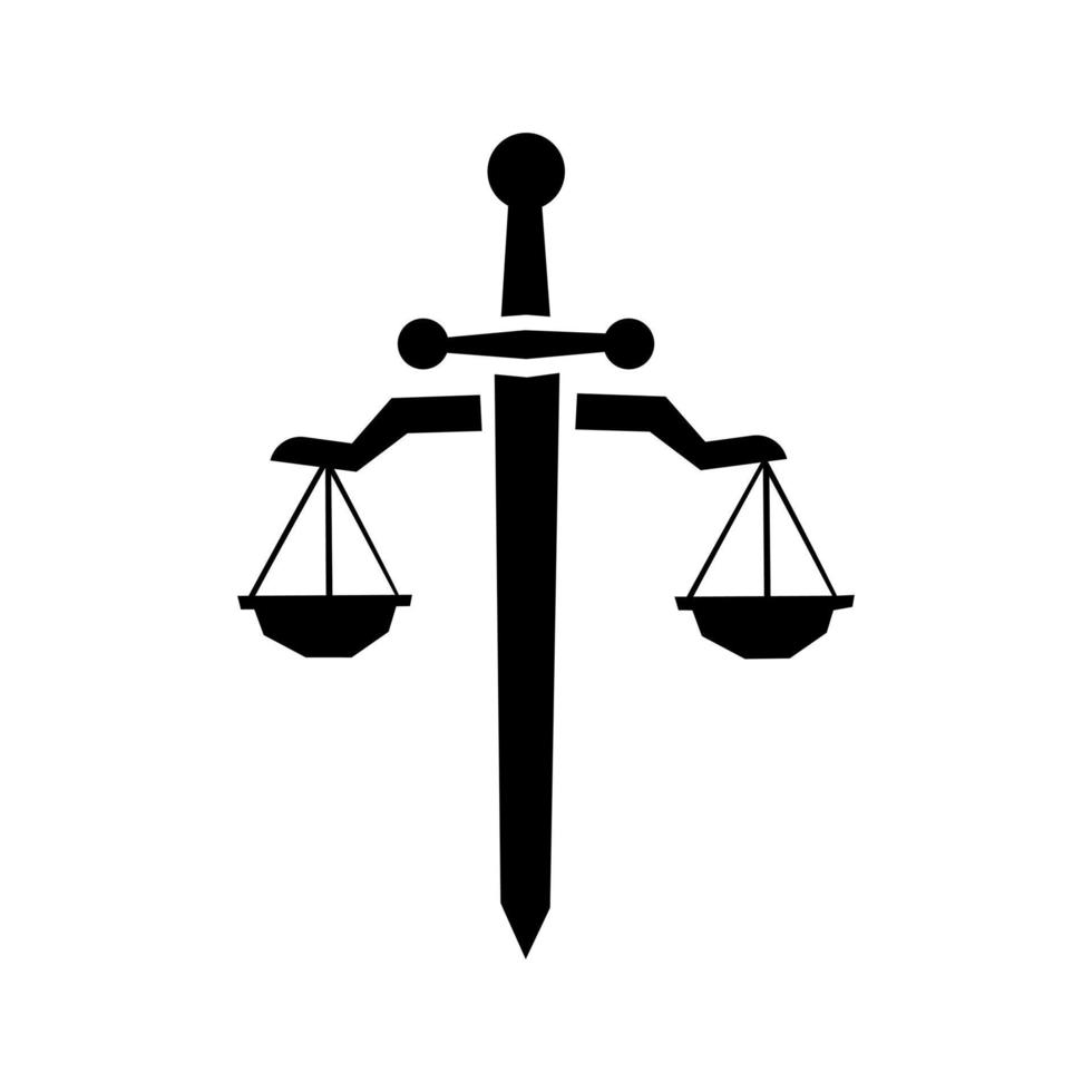 loi icône vecteur. Justice illustration signe. tribunal symbole. équilibre logo. vecteur