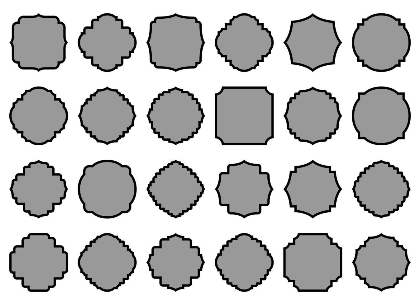 ensemble de ancien cadres et Étiquettes vecteur illustration isolé sur blanc