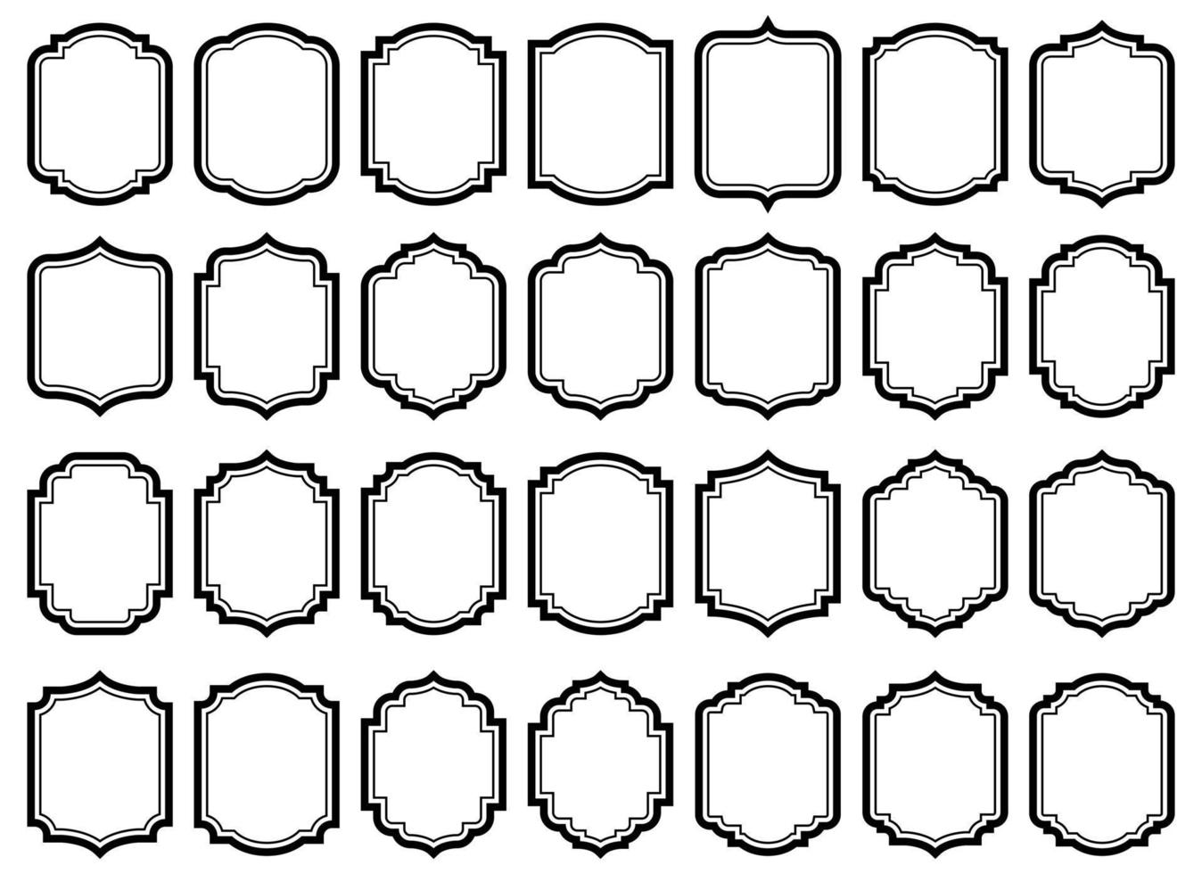 ensemble de ancien cadres et Étiquettes vecteur illustration isolé sur blanc