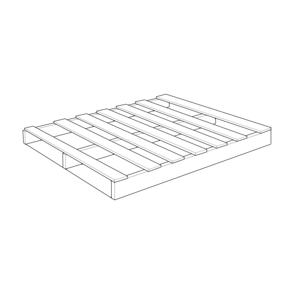 en bois palette vecteur illustration sur blanc Contexte . isolé isométrique contour bois récipient. isométrique vecteur contour en bois palette.