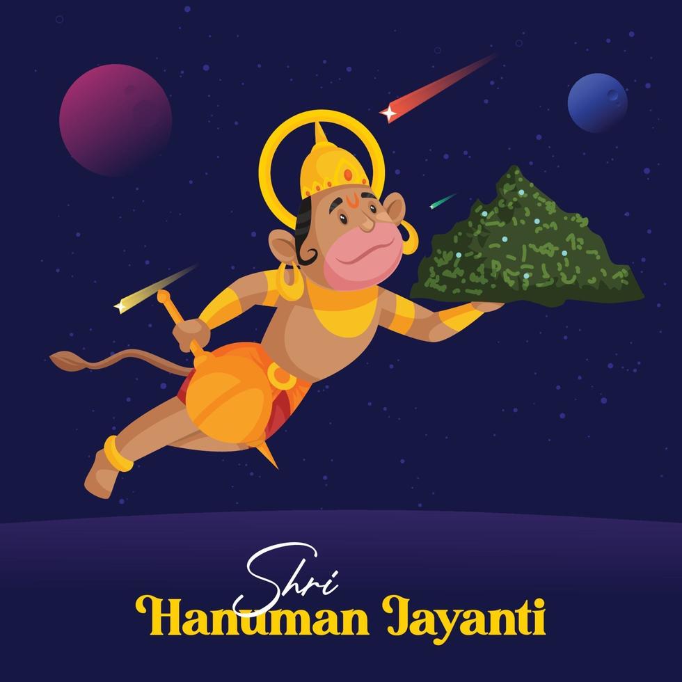 modèle de bannière plate shri hanuman jayanti vecteur