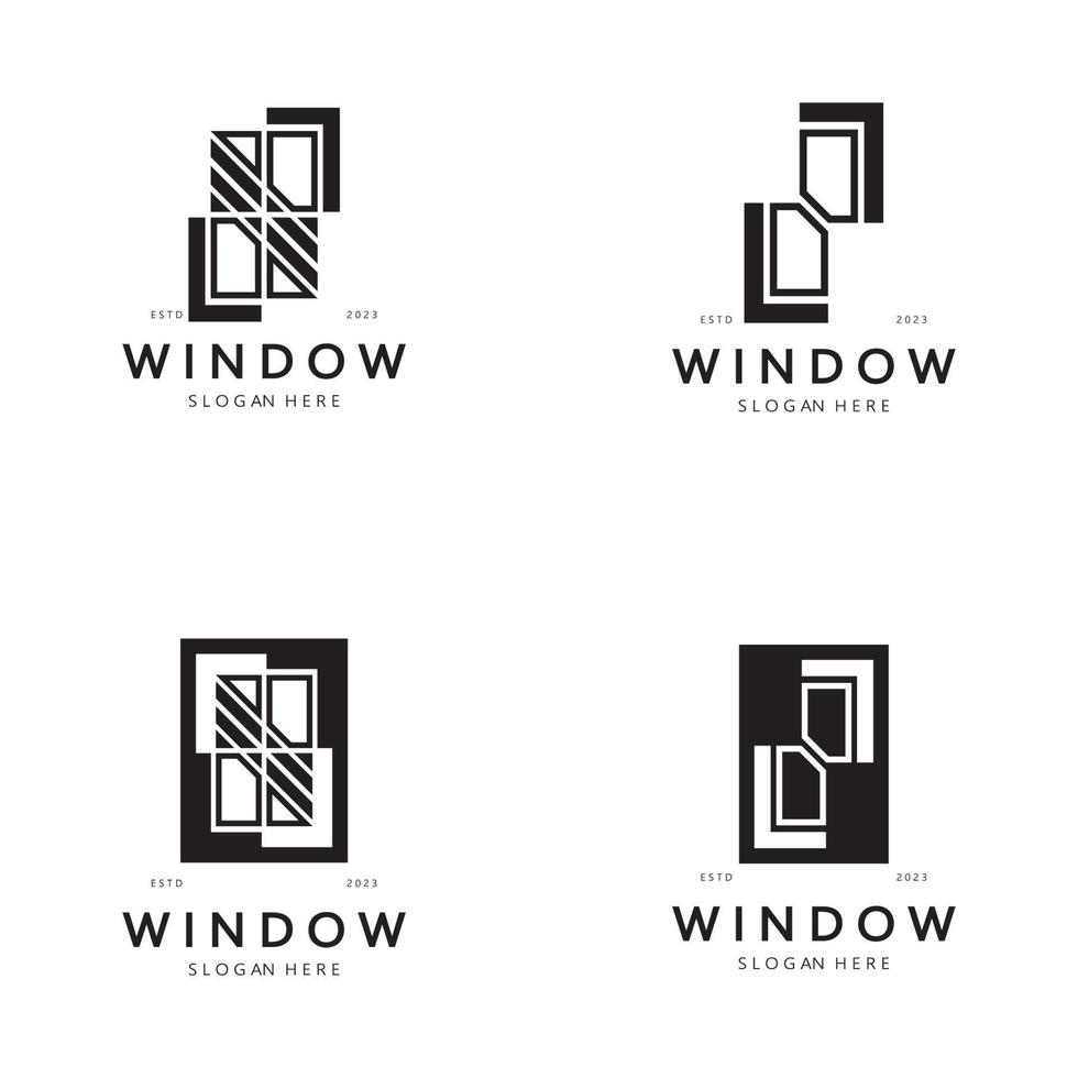 Facile fenêtre logo, conception pour, intérieur, construction, architecture, propriété entreprise, vecteur