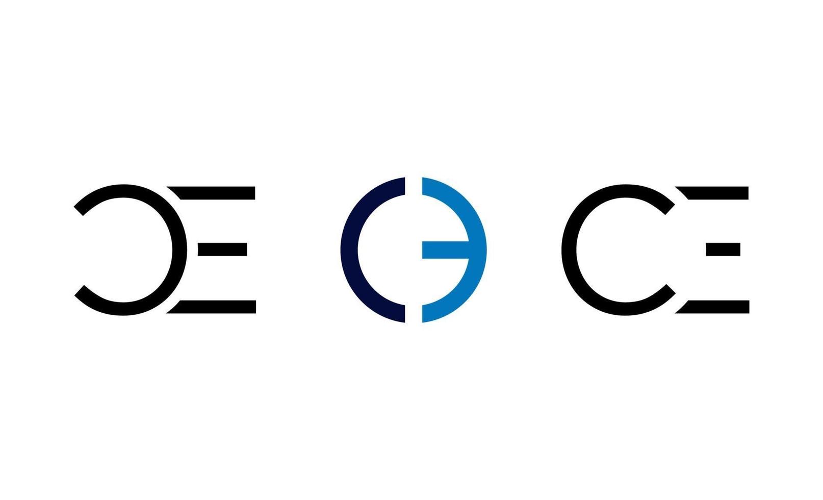 modèle de vecteur de conception de logo initial ce, c, e