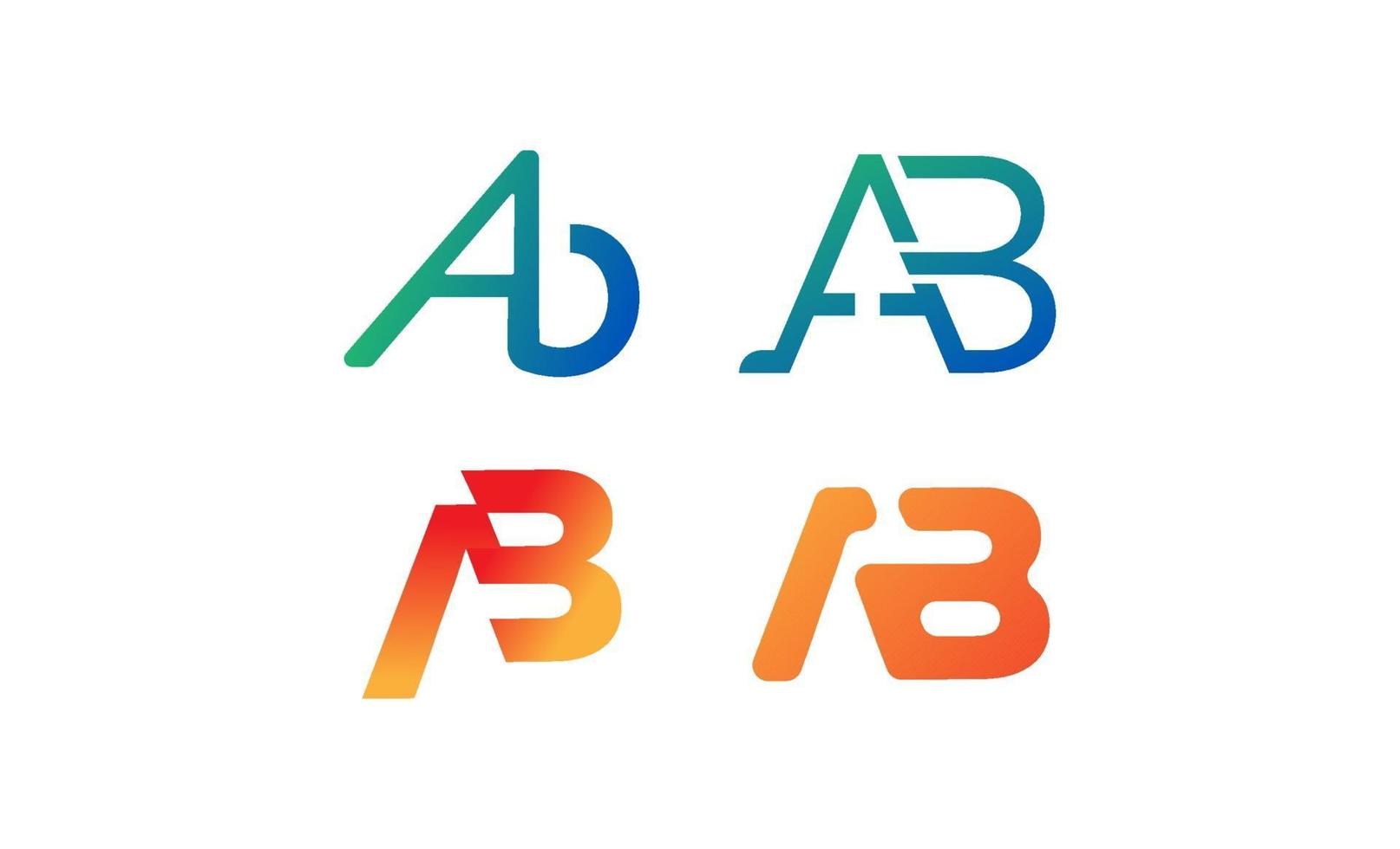 vecteur de conception initiale du logo ab, a, b