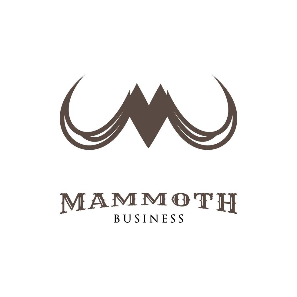 initiale lettre m mammouth Ivoire icône logo conception modèle vecteur