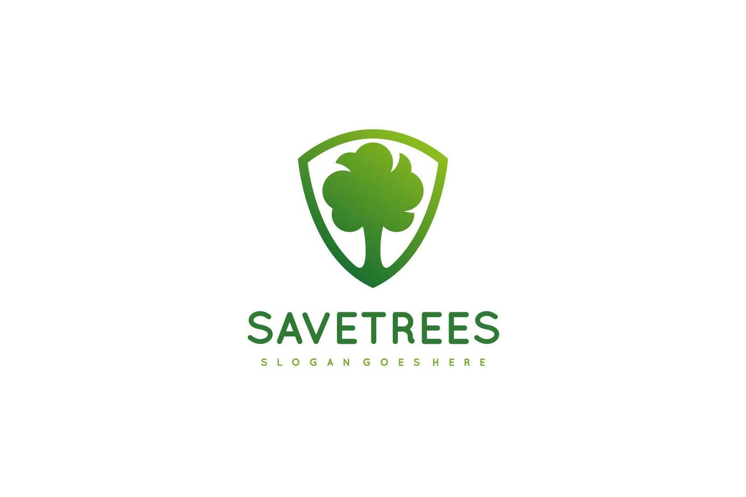 Logo de bouclier d'arbre vecteur