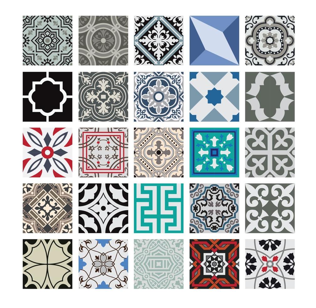 carreaux vintage motifs portugais conception sans couture antique en illustration vectorielle vecteur