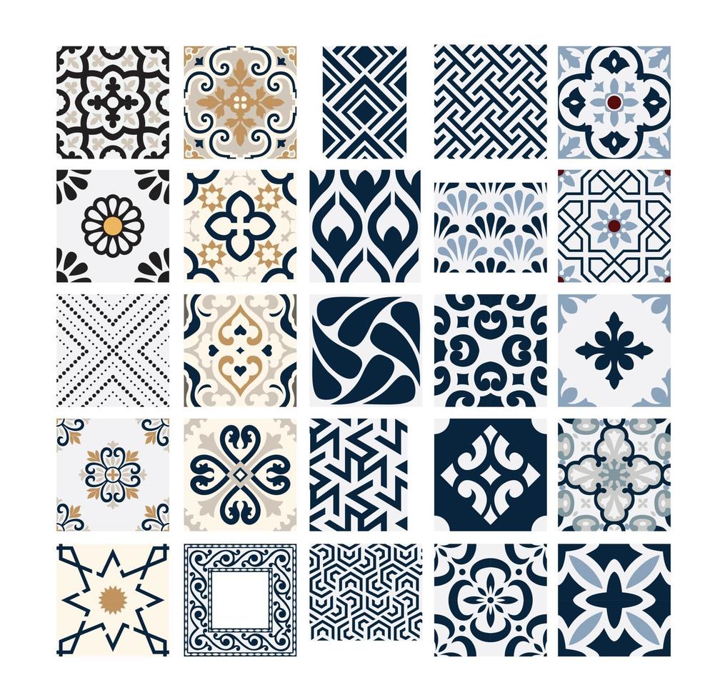 carreaux vintage motifs portugais conception sans couture antique en illustration vectorielle vecteur