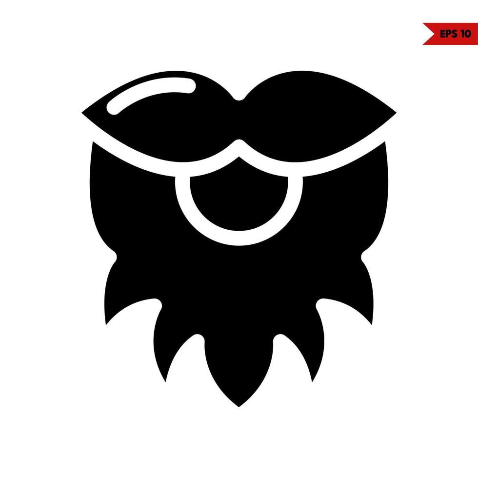 barbe glyphe icône vecteur