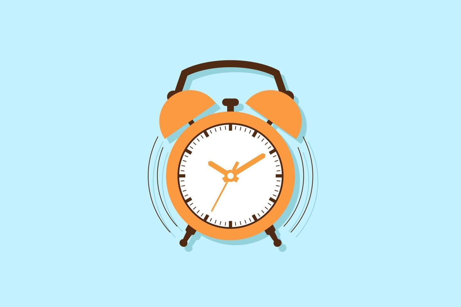 alarme l'horloge sur bleu Contexte plat conception vecteur illustration