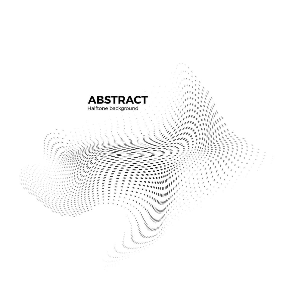 abstrait demi-teinte Contexte avec dynamique vagues. points modèle. tordu ligne et particules. vecteur illustration pour conception isolé sur blanc