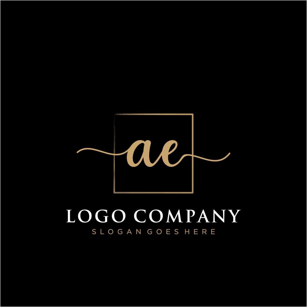 initiale ae féminin logo collections modèle. écriture logo de initiale signature, mariage, mode, bijoux, boutique, floral et botanique avec Créatif modèle pour tout entreprise ou entreprise. vecteur