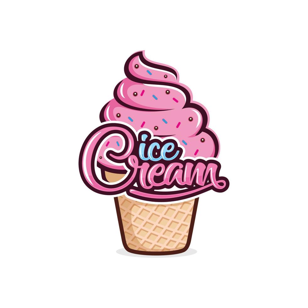 vecteur de conception de logo de crème glacée
