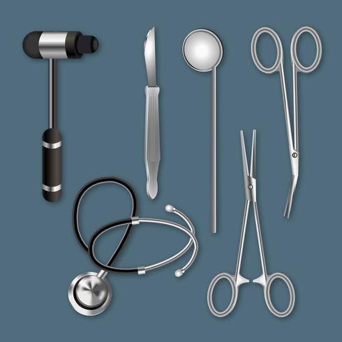 Outils médicaux réalistes vecteur