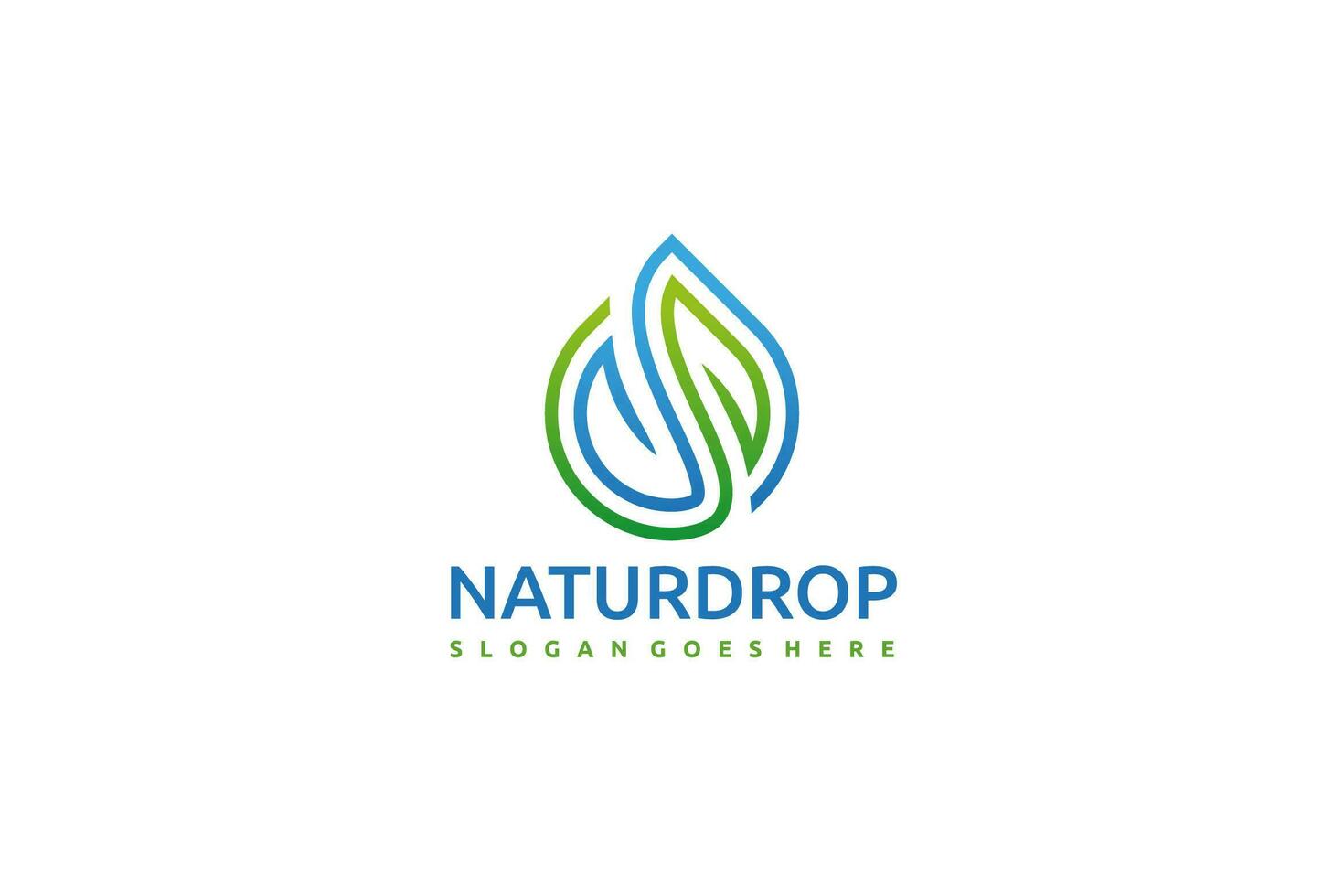 Logo de goutte naturelle vecteur