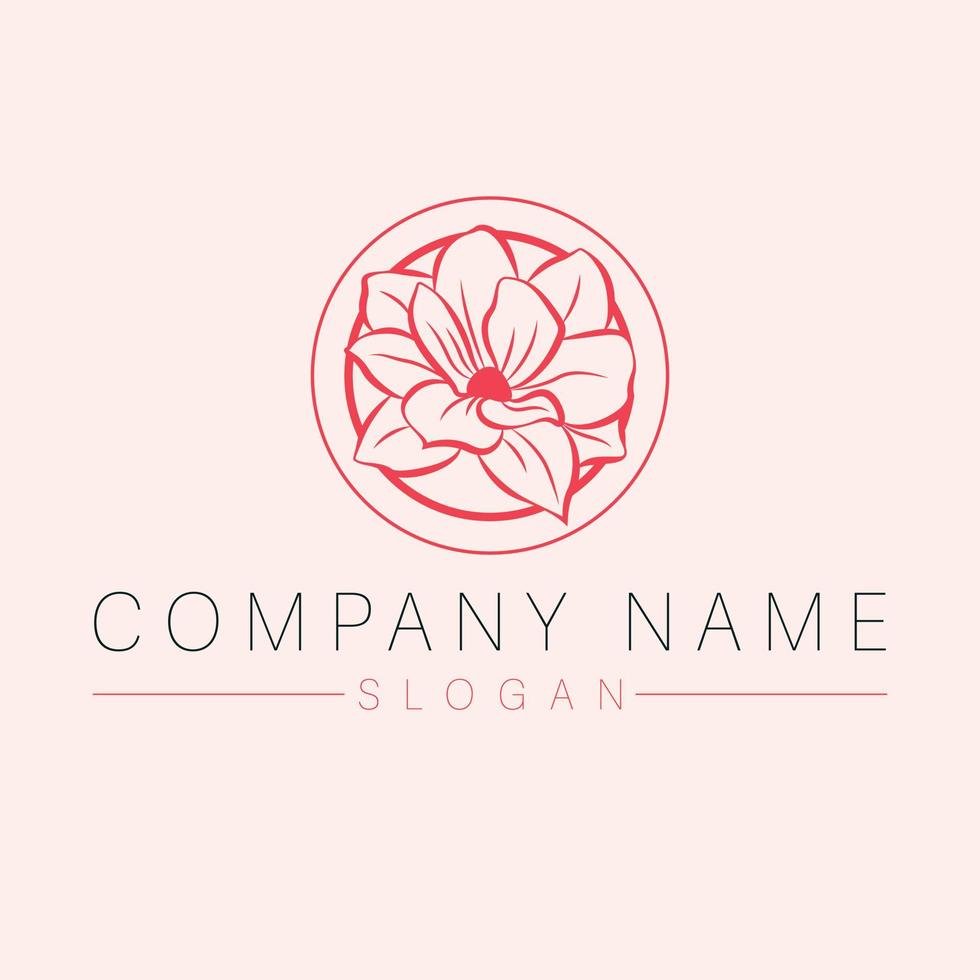 beauté et produits de beauté logo conception. magnolia fleur vecteur logotype. floral logo modèle.