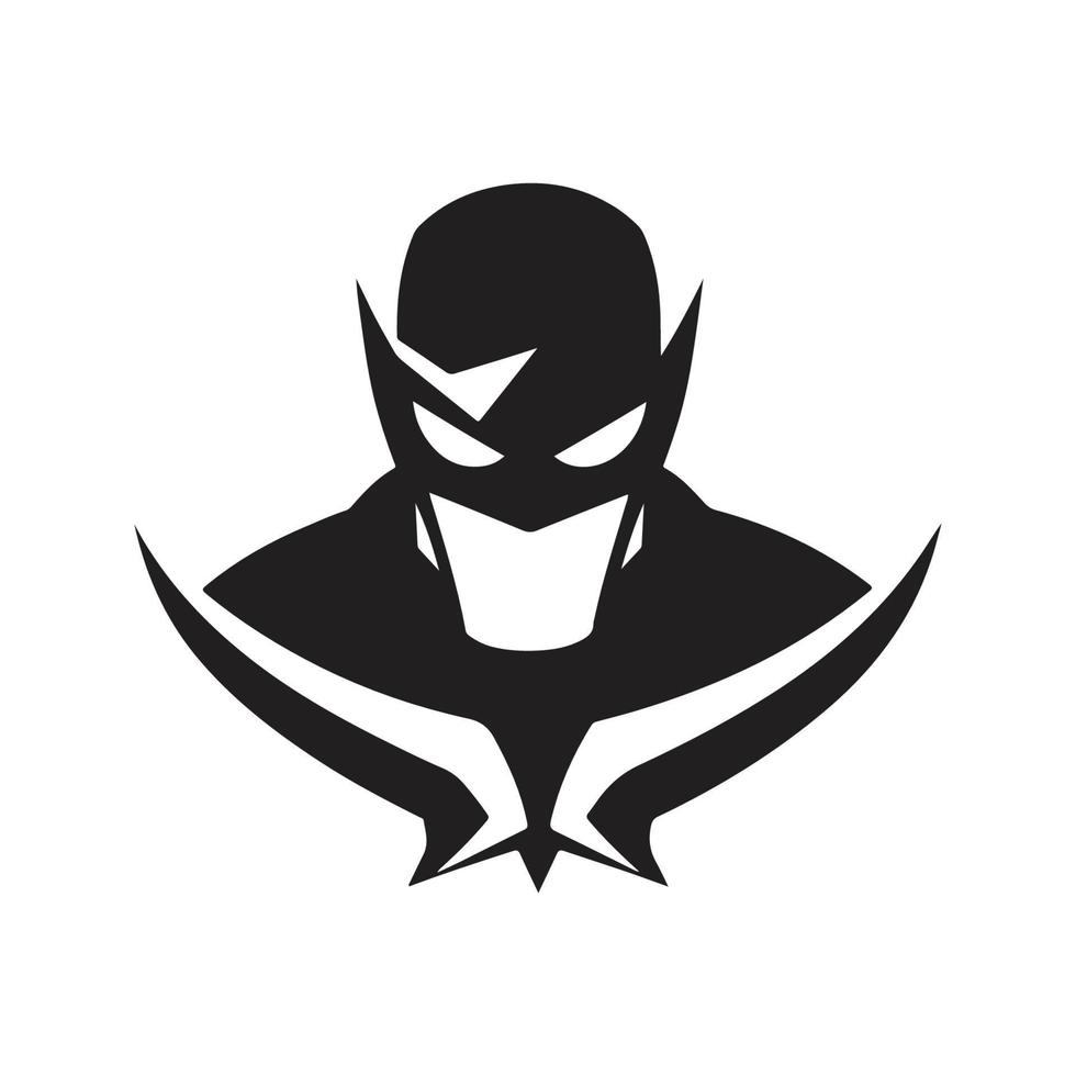 super héros, logo concept noir et blanc couleur, main tiré illustration vecteur