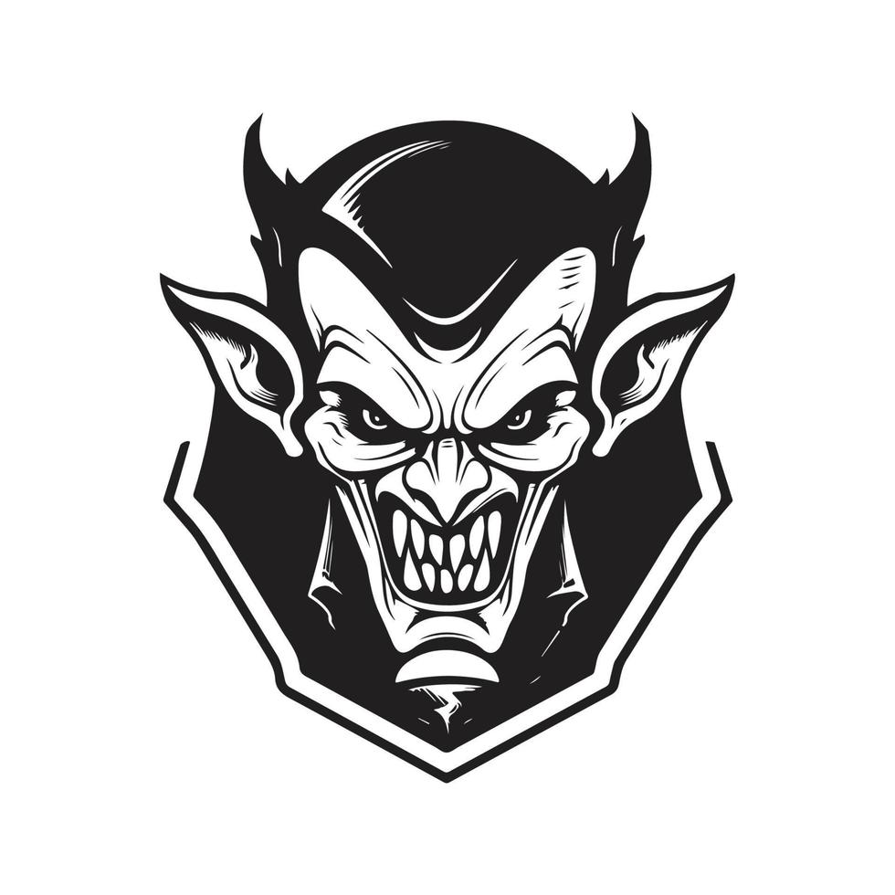 vampire, logo concept noir et blanc couleur, main tiré illustration vecteur