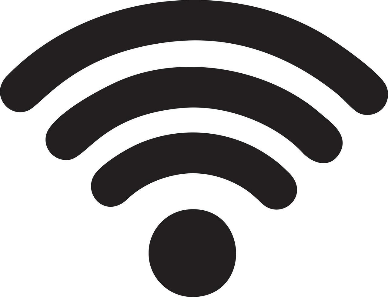 signal la communication information lien sans fil icône symbole vecteur image, illustration de le réseau Wifi dans noir image. eps dix