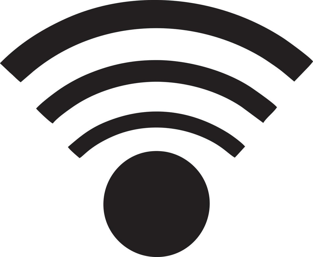 signal la communication information lien sans fil icône symbole vecteur image, illustration de le réseau Wifi dans noir image. eps dix