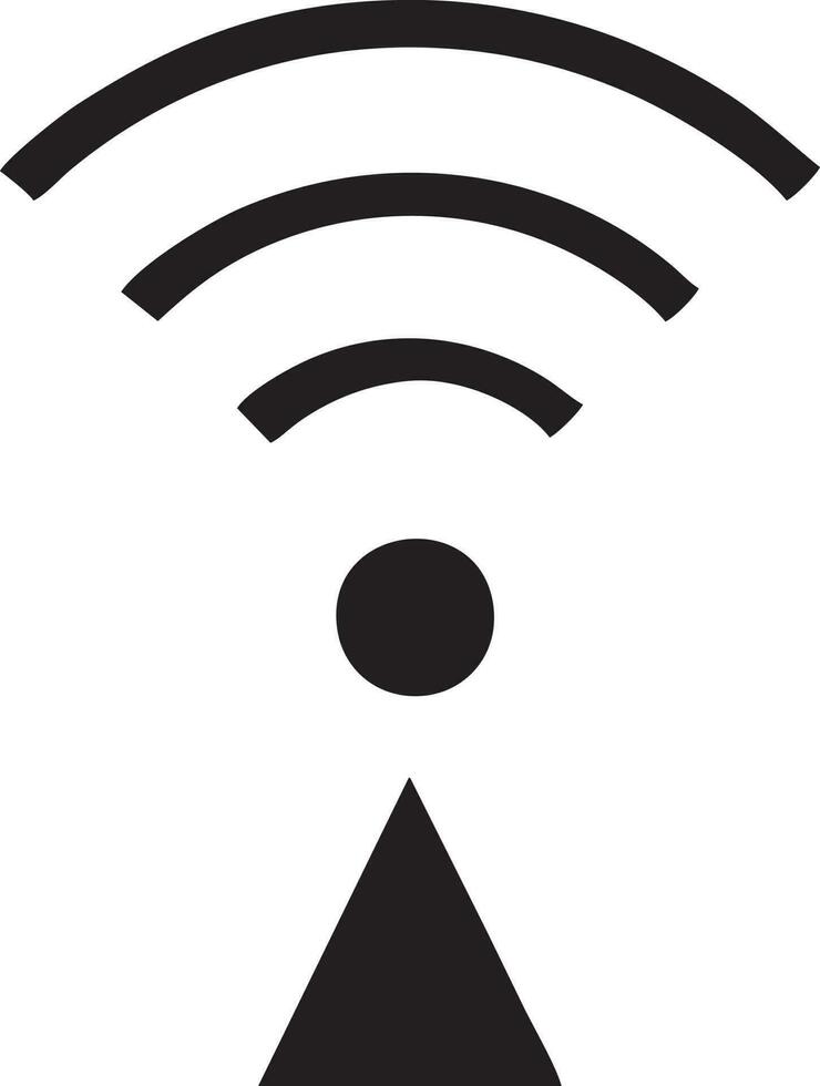 signal la communication information lien sans fil icône symbole vecteur image, illustration de le réseau Wifi dans noir image. eps dix