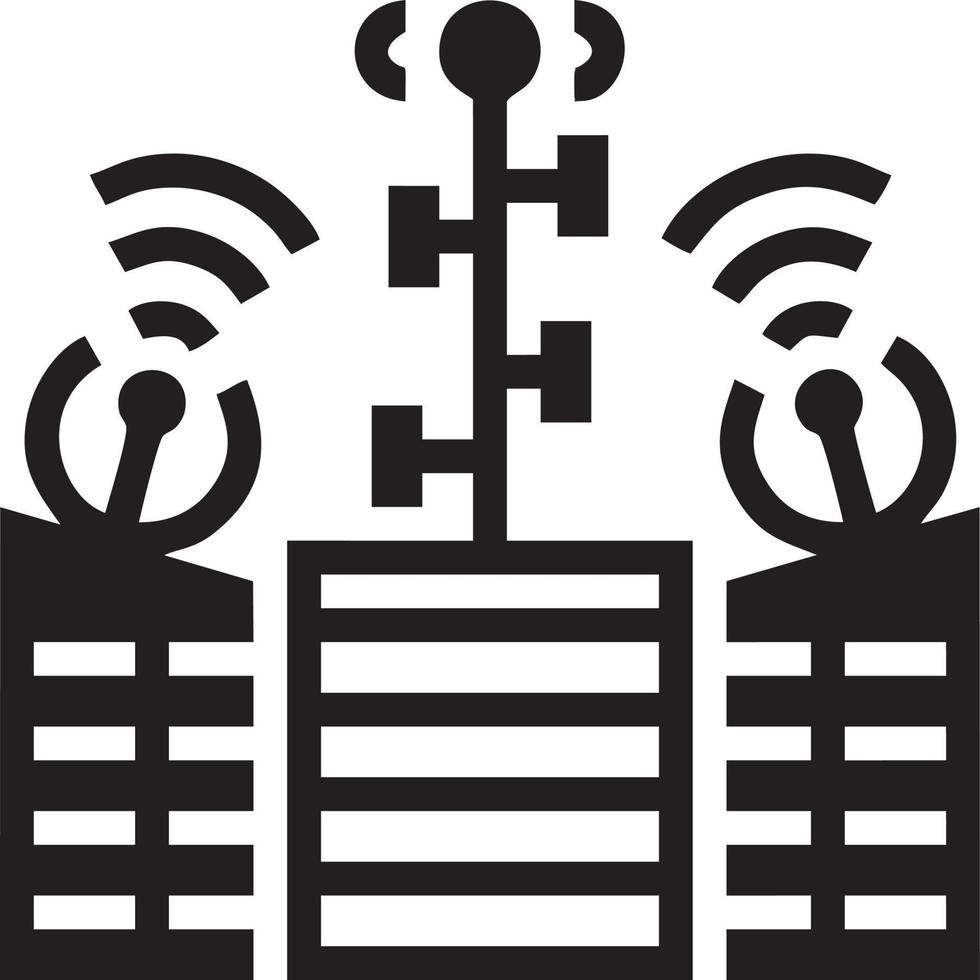 signal la communication information lien sans fil icône symbole vecteur image, illustration de le réseau Wifi dans noir image. eps dix