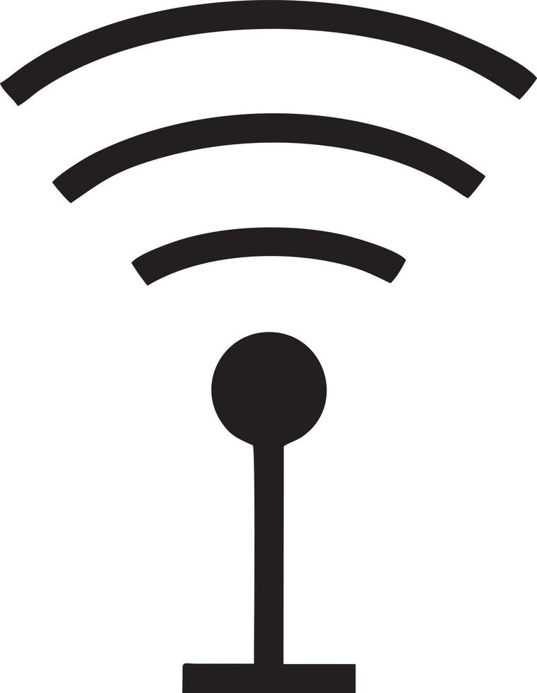 signal la communication information lien sans fil icône symbole vecteur image, illustration de le réseau Wifi dans noir image. eps dix