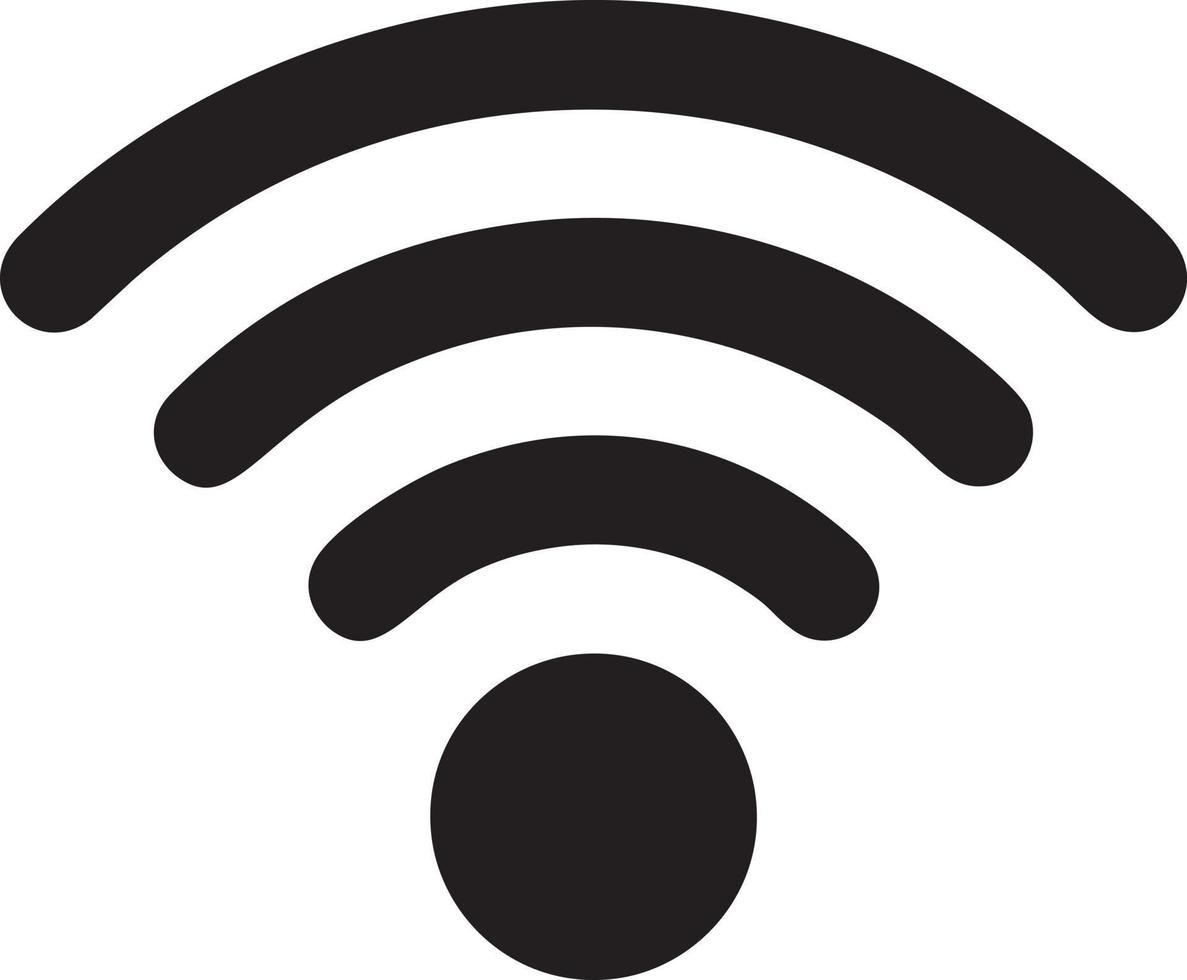 signal la communication information lien sans fil icône symbole vecteur image, illustration de le réseau Wifi dans noir image. eps dix