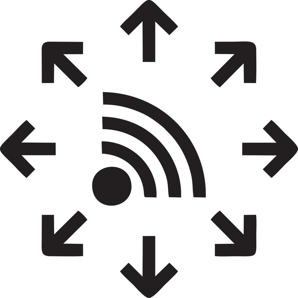 signal la communication information lien sans fil icône symbole vecteur image, illustration de le réseau Wifi dans noir image. eps dix