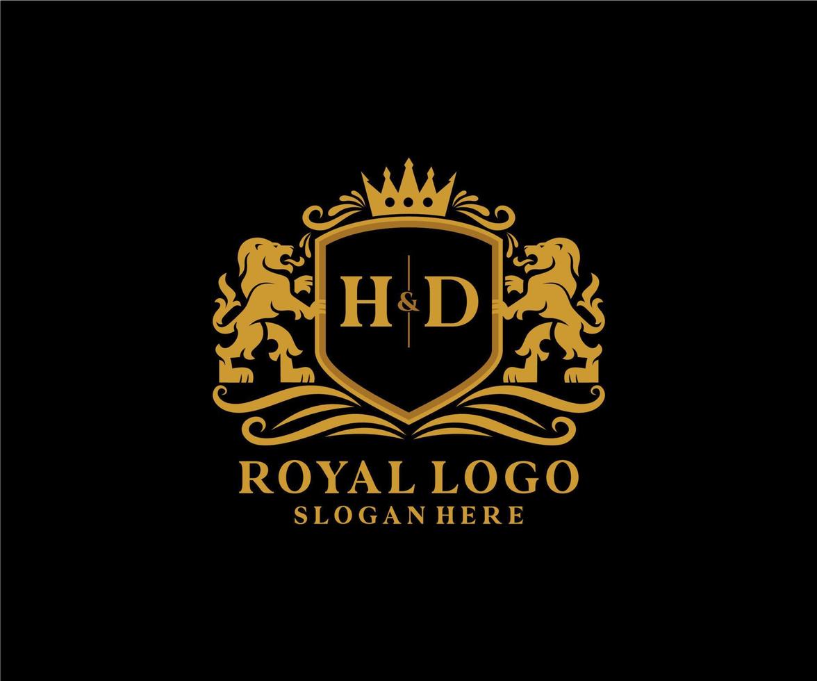 modèle de logo de luxe royal de lion de lettre hd initiale dans l'art vectoriel pour le restaurant, la royauté, la boutique, le café, l'hôtel, l'héraldique, les bijoux, la mode et d'autres illustrations vectorielles.