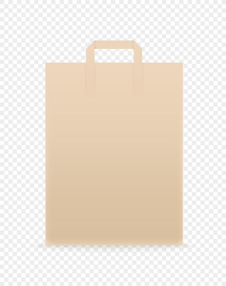 sac à provisions artisanal en papier brun. modèle pour la marque vecteur