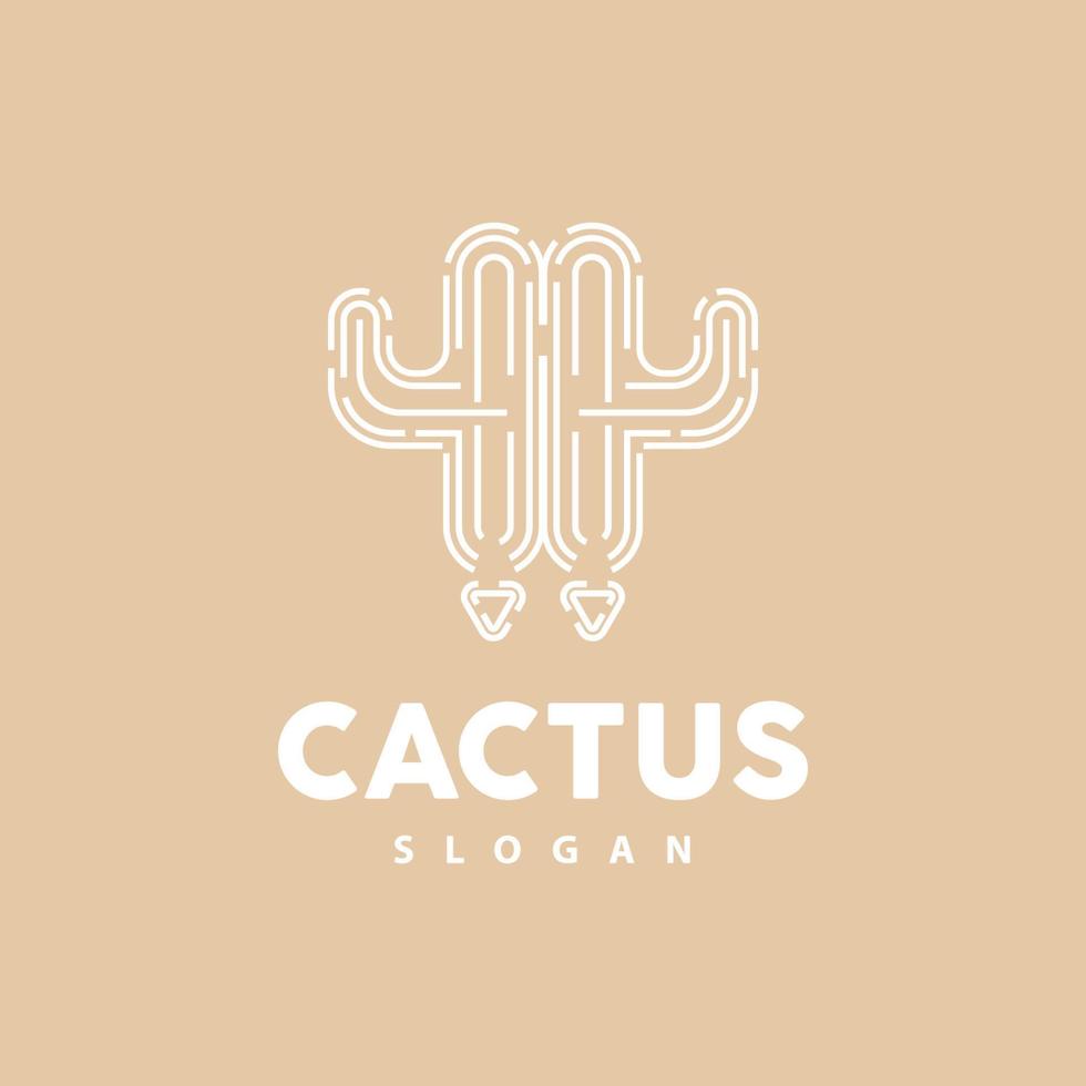 cactus logo, désert vert plante vecteur, Facile conception élégant ligne style, icône illustration symbole vecteur