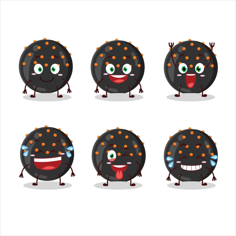 dessin animé personnage de Halloween noir bonbons avec sourire expression vecteur