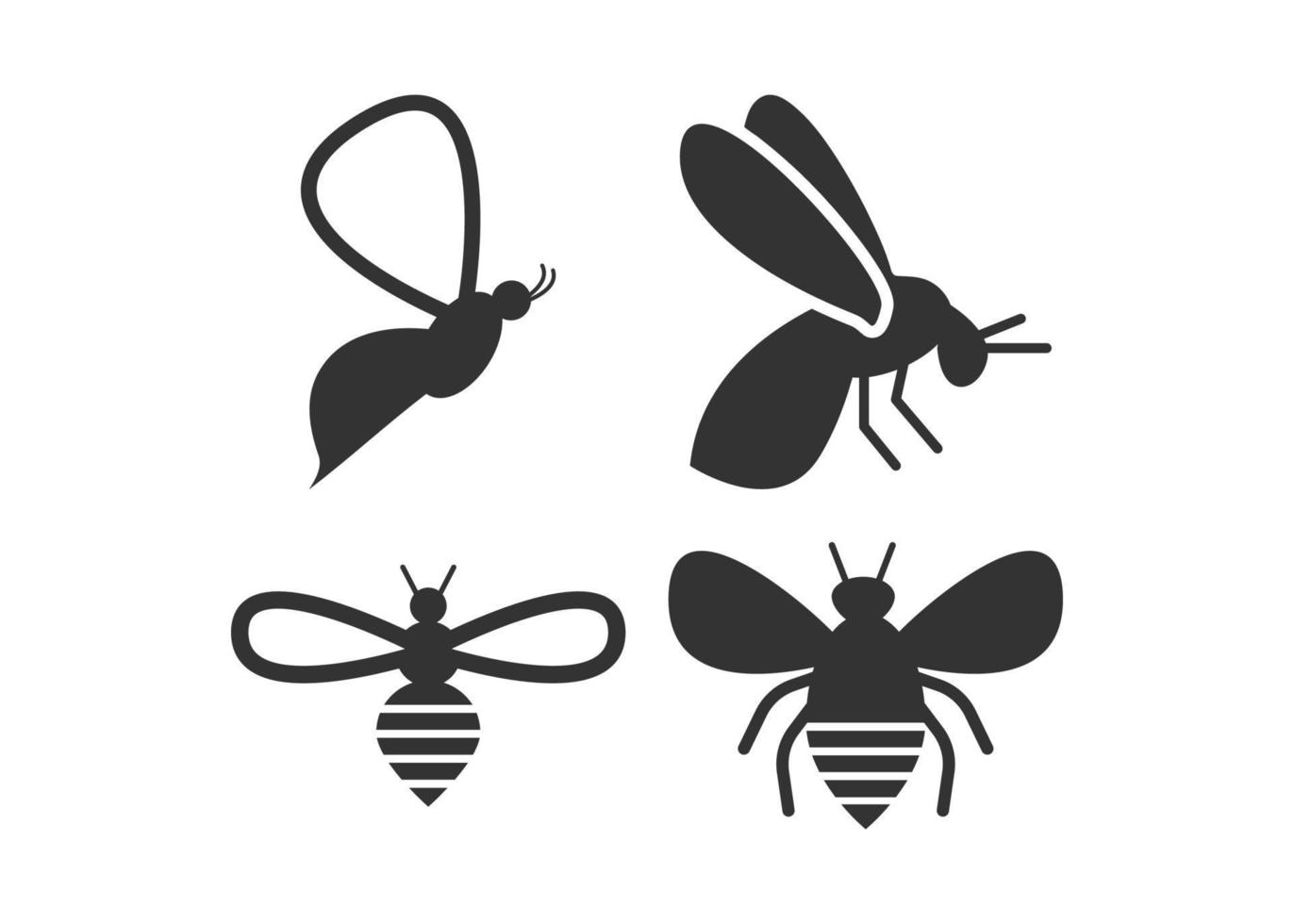 abeille logo silhouette icône conception modèle illustration isolé vecteur