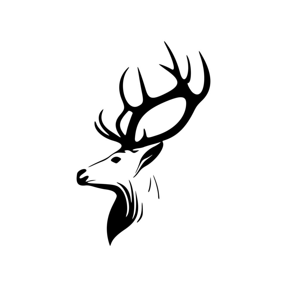 une logo de une cerf dans Facile noir et blanc vecteur format.