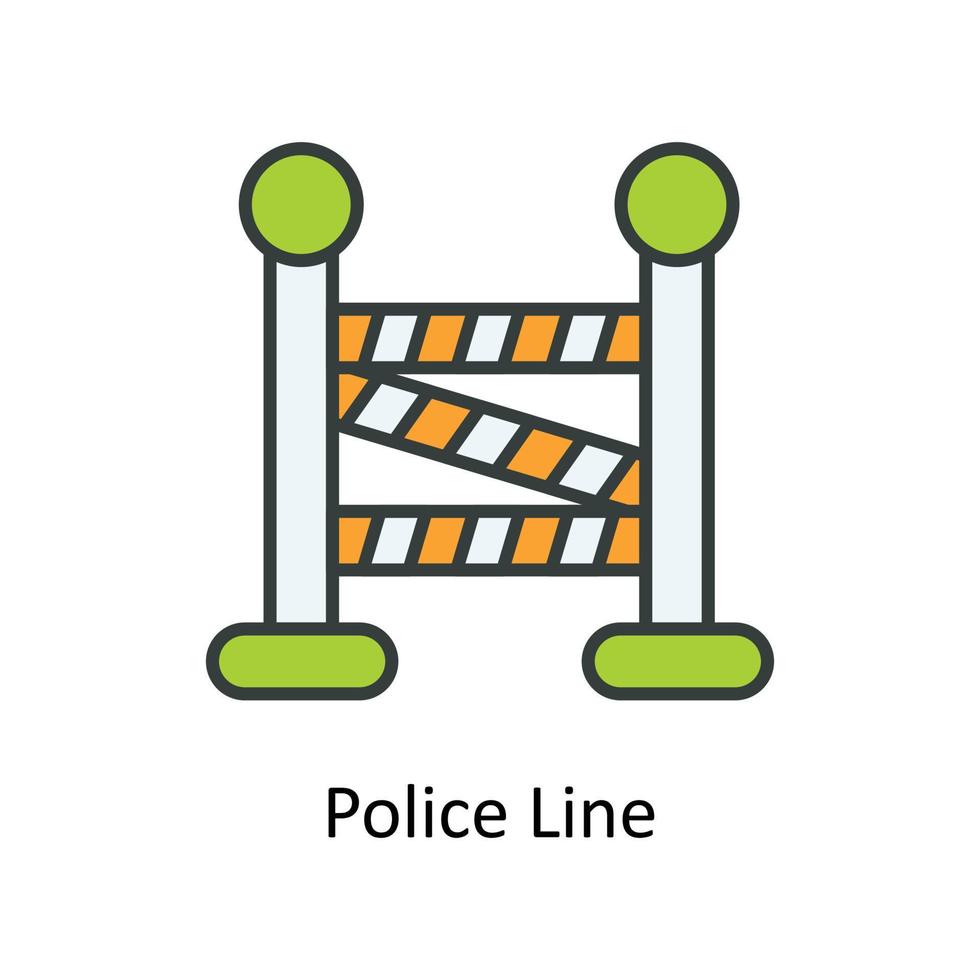 police ligne vecteur remplir contour Icônes. Facile Stock illustration Stock