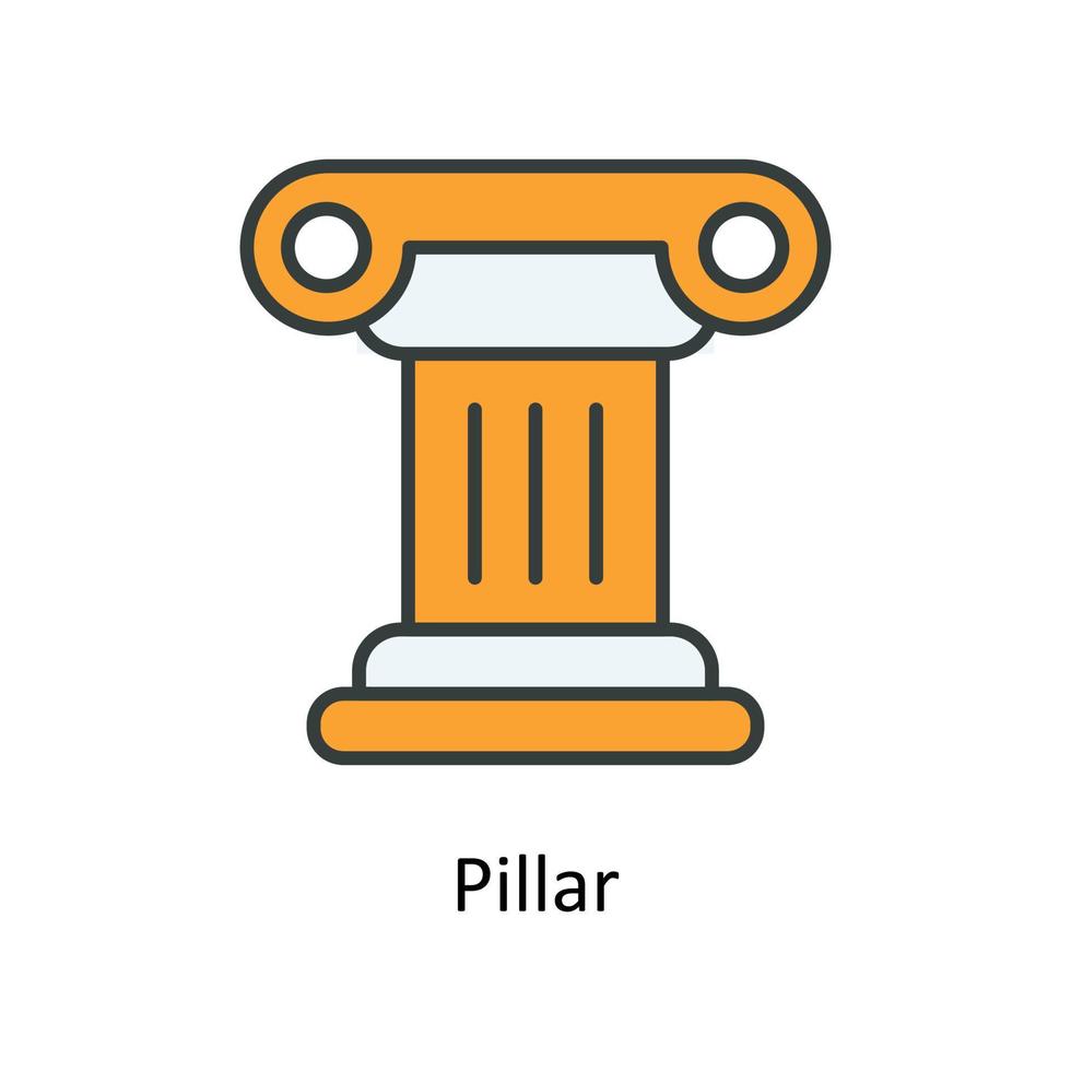 pilier vecteur remplir contour Icônes. Facile Stock illustration Stock
