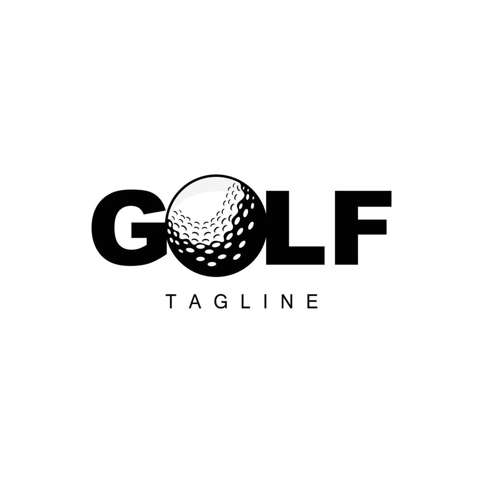 logo de balle de golf, golf de bâton de vecteur. jeu de sports de plein air, conception de discipline, modèle d'icône vecteur