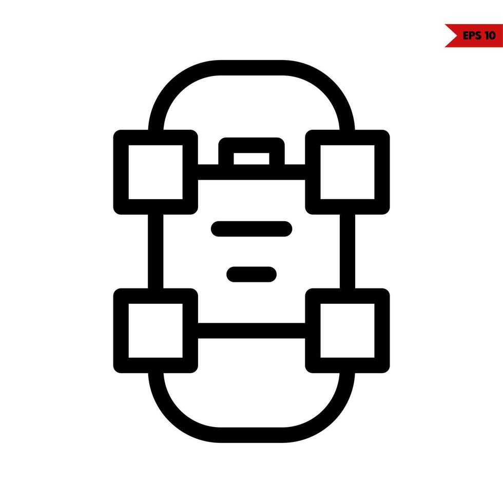 icône de ligne de planche à roulettes vecteur
