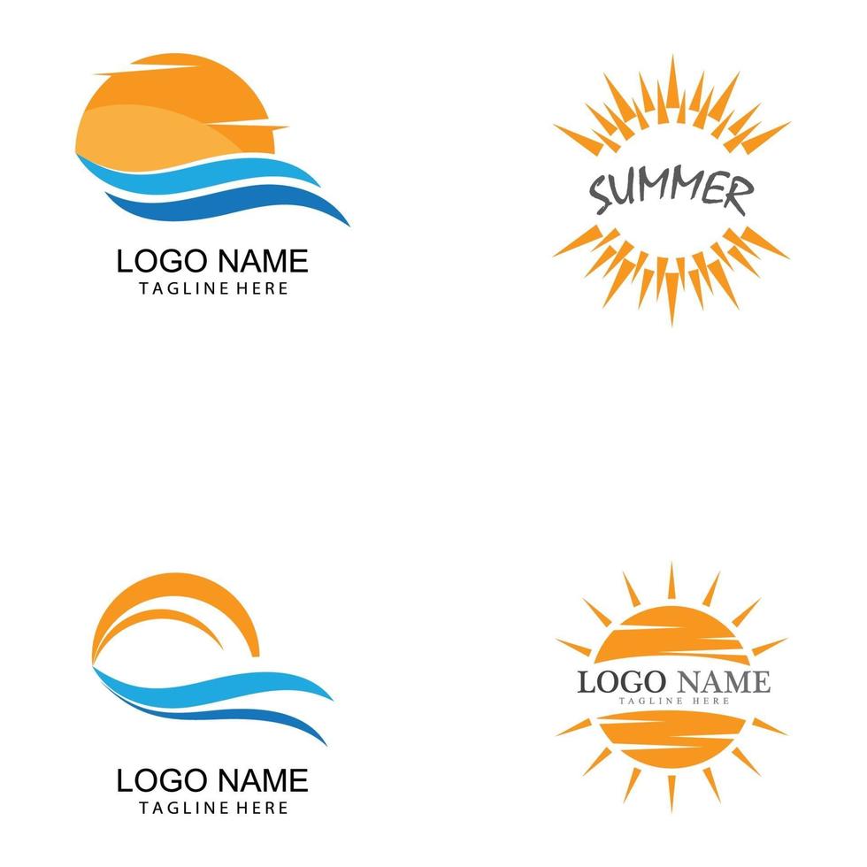 conception de modèle de logo soleil vector illustration icône