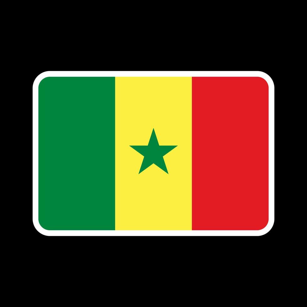drapeau sénégal, couleurs officielles et proportion. illustration vectorielle. vecteur