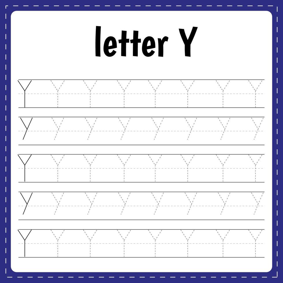 écrire des lettres. page de traçage. fiche pratique. feuille de travail pour les enfants. apprendre l'alphabet. vecteur