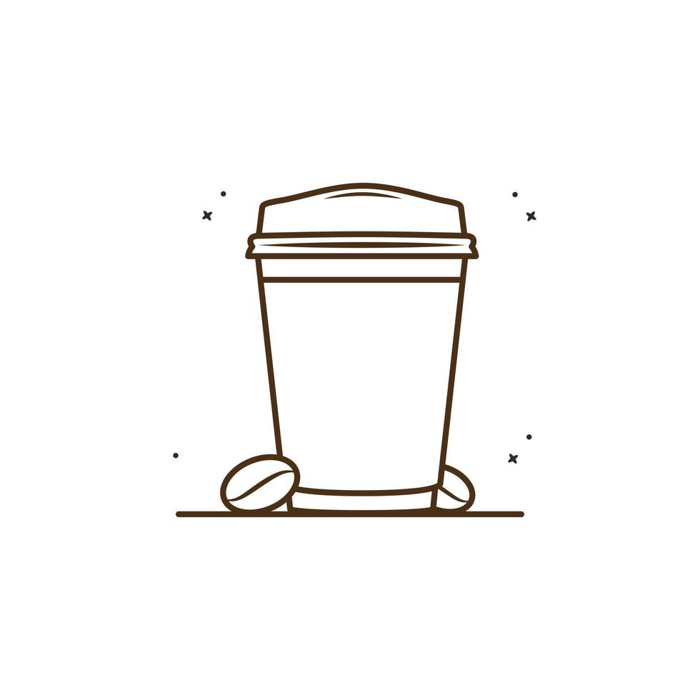 café chaud avec illustration vectorielle de graines. bon petit déjeuner. café. logo de mascotte de café. style de dessin animé plat adapté à la page de destination web, à la bannière, au dépliant, à l'autocollant, au papier peint, aux cartes, à l'arrière-plan vecteur