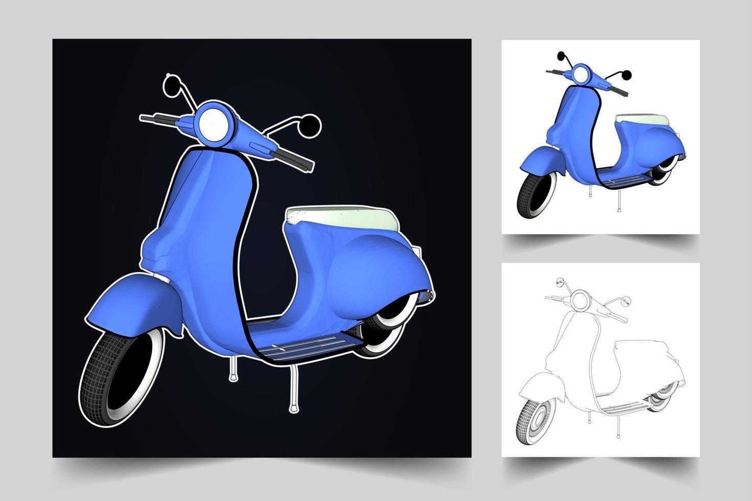 illustration de scooter bleu vecteur