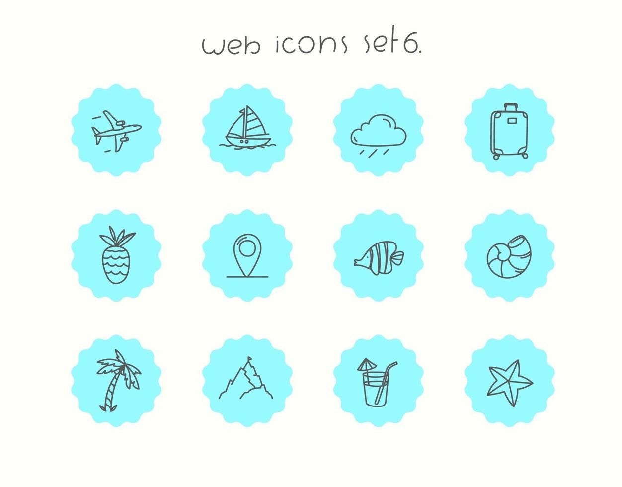 jeu d'icônes web vecteur doodle