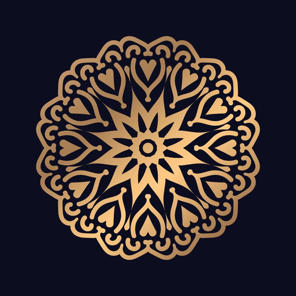 islamique géométrique mandala dans d'or Couleur Contexte vecteur