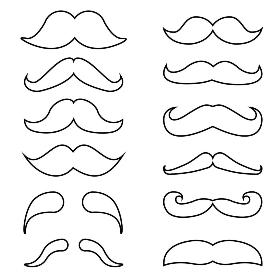 moustache vecteur icône ensemble. coiffeur illustration symbole collection.