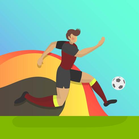 Joueur de football plat Belgique avec fond dégradé Vector Illustration