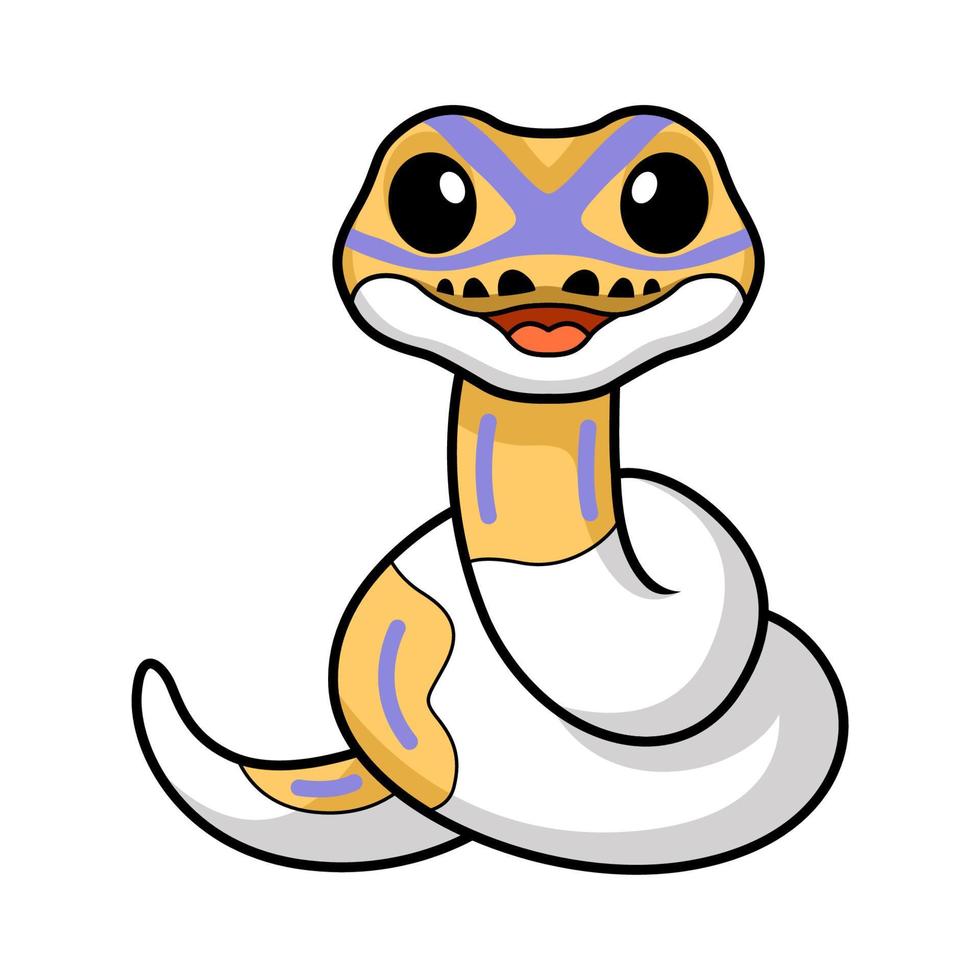 mignonne banane pie Balle python dessin animé vecteur