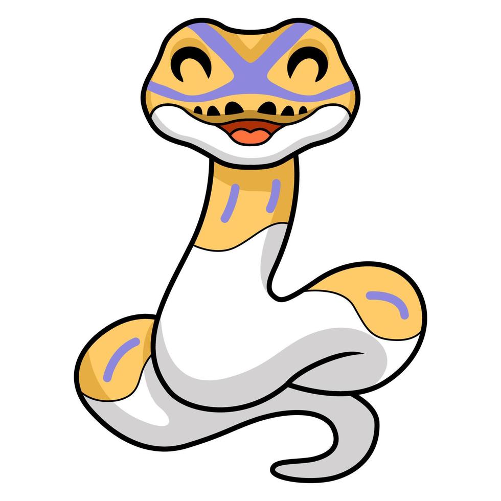 mignonne banane pie Balle python dessin animé vecteur